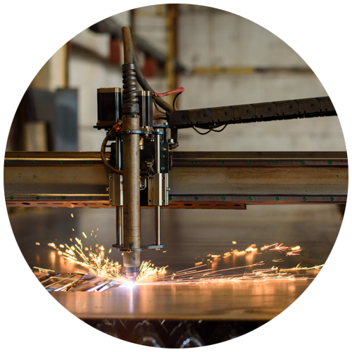 Milling machine cutting metal